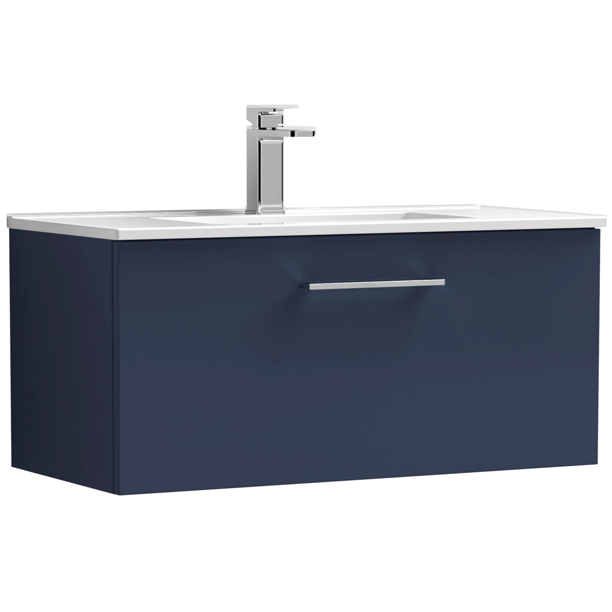Nuie Arno 800mm Wall Hung 1 Drawer Vanity Unit & Basin Midnight Blue ARN2925B