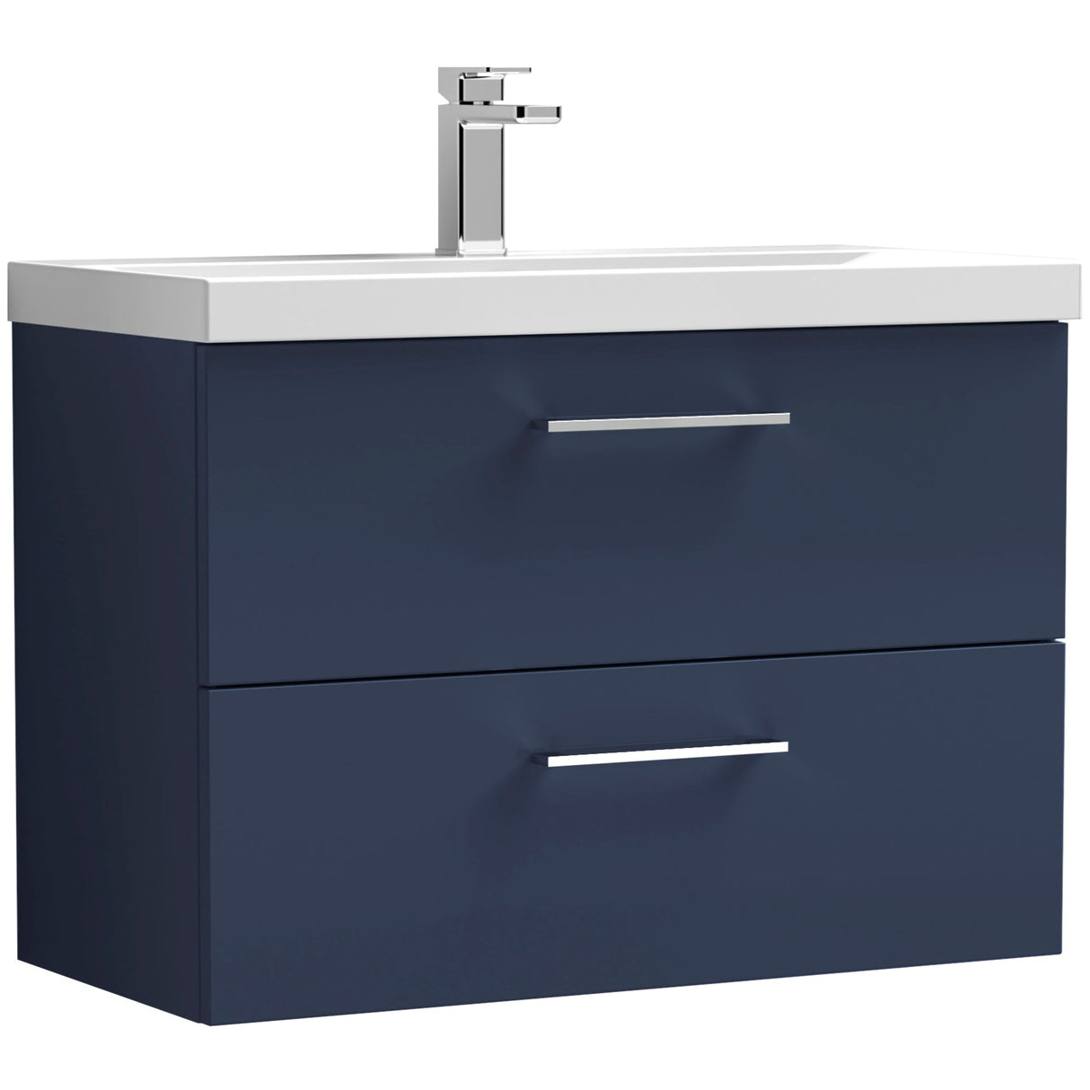Nuie Arno 800mm Wall Hung 2 Drawer Vanity Unit & Basin Midnight Blue ARN2926A