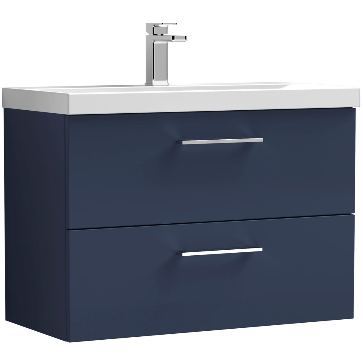 Nuie Arno 800mm Wall Hung 2 Drawer Vanity Unit & Basin Midnight Blue ARN2926D