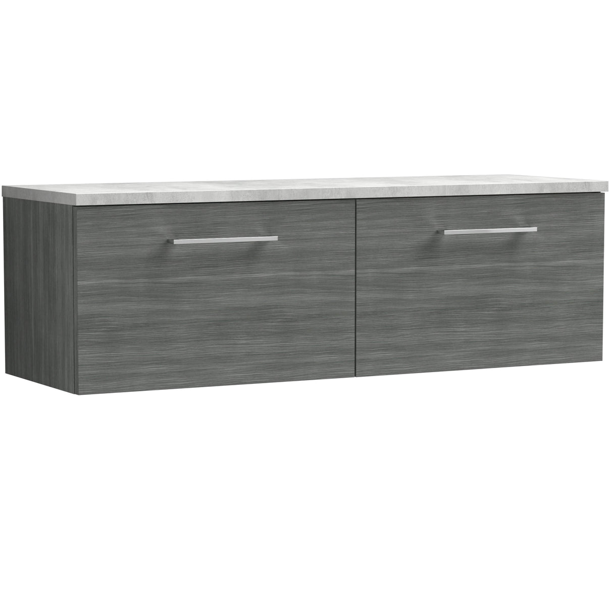 Nuie Arno 1200mm Wall Hung 2 Drawer Countertop Vanity Unit Anthracite Woodgrain ARN522LBG2