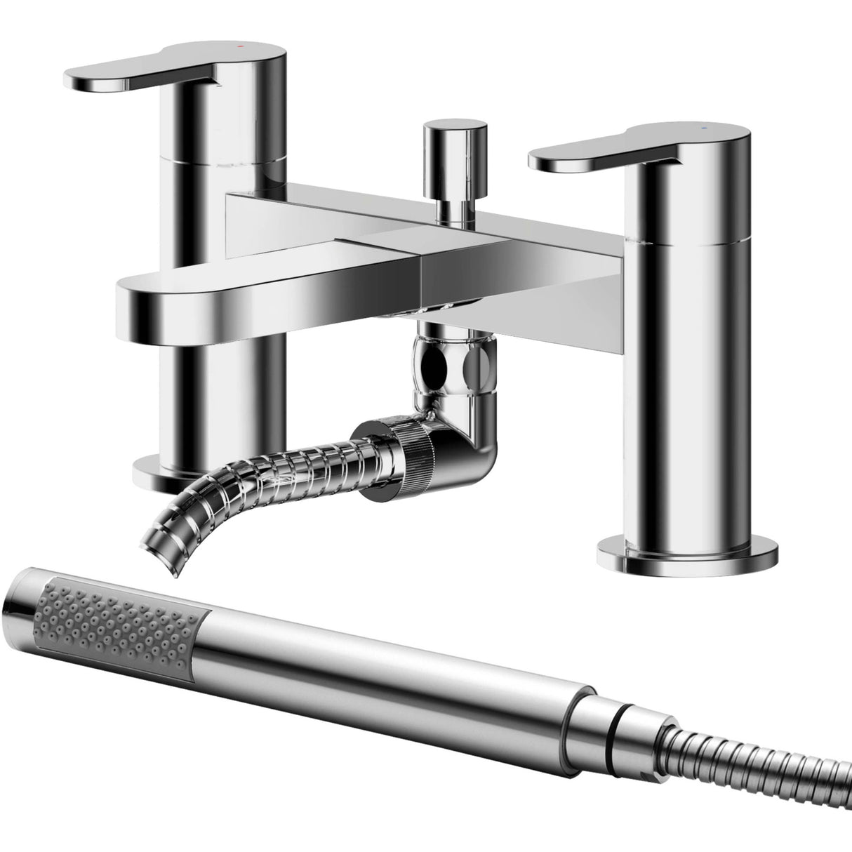 Nuie Arvan Bath Shower Mixer Tap with Shower Kit Chrome ARV304