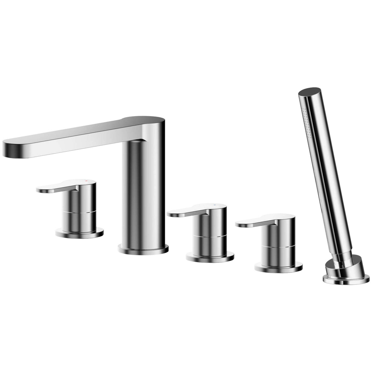 Nuie Arvan 5-Hole Bath Shower Mixer Tap with Shower Kit Chrome ARV314