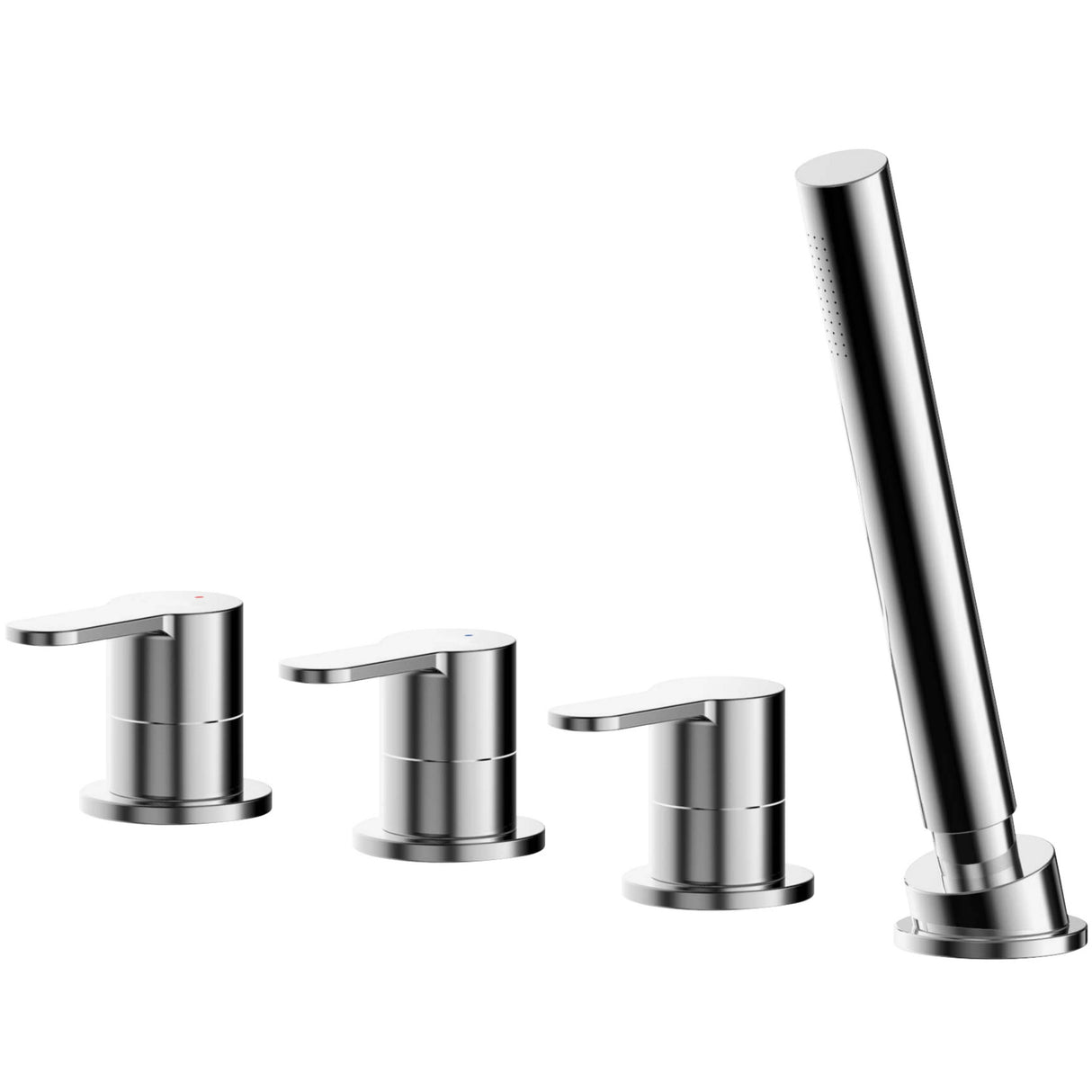 Nuie Arvan 4-Hole Bath Shower Mixer Tap with Shower Kit Chrome ARV334
