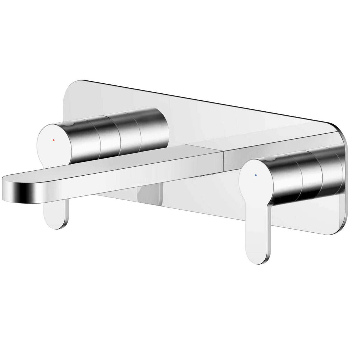 Nuie Arvan 3-Hole Wall Mounted Basin Mixer Tap with Plate Chrome ARV350