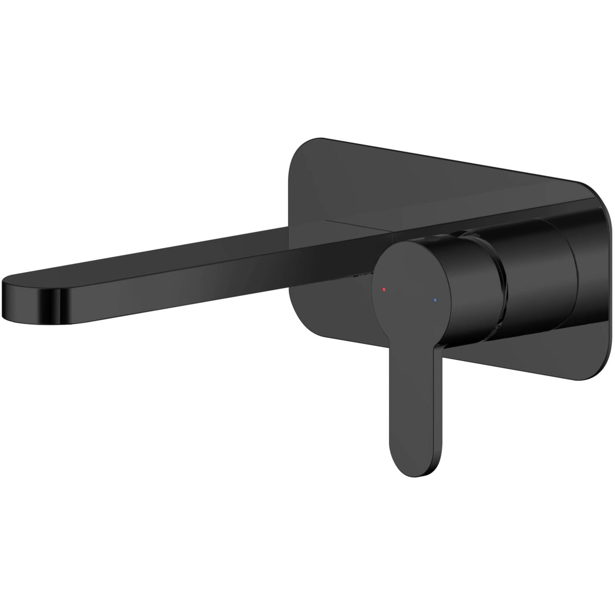 Nuie Arvan 2-Hole Wall Mounted Basin Mixer Tap with Plate Matt Black ARV428