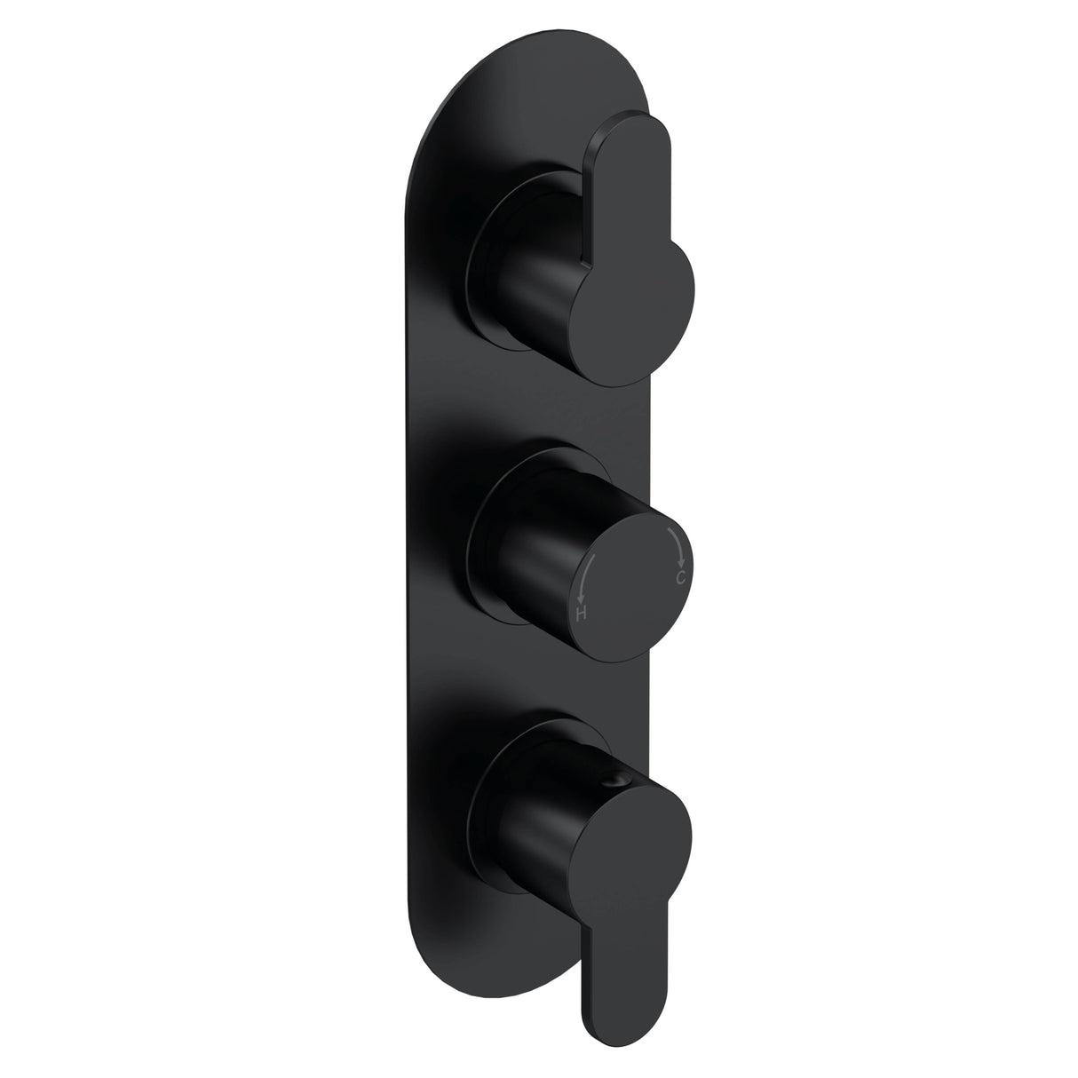 Nuie Arvan 3 Outlet Thermostatic Concealed Shower Valve With Diverter Matt Black ARV4TR03