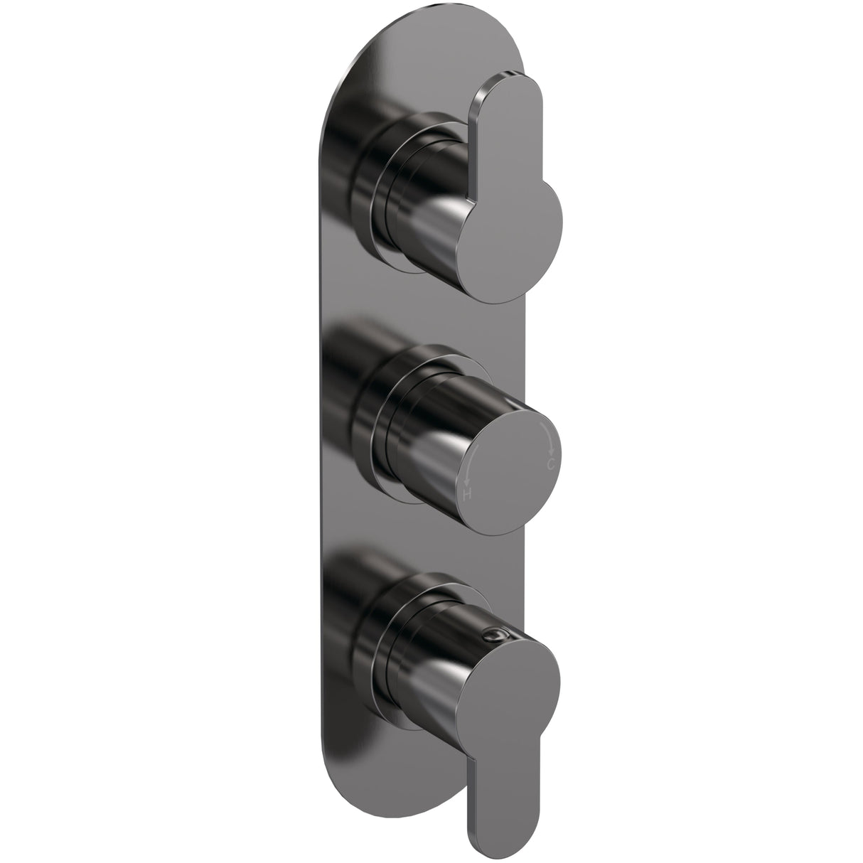Nuie Arvan 3 Outlet Thermostatic Concealed Shower Valve With Diverter Brushed Pewter ARV7TR03