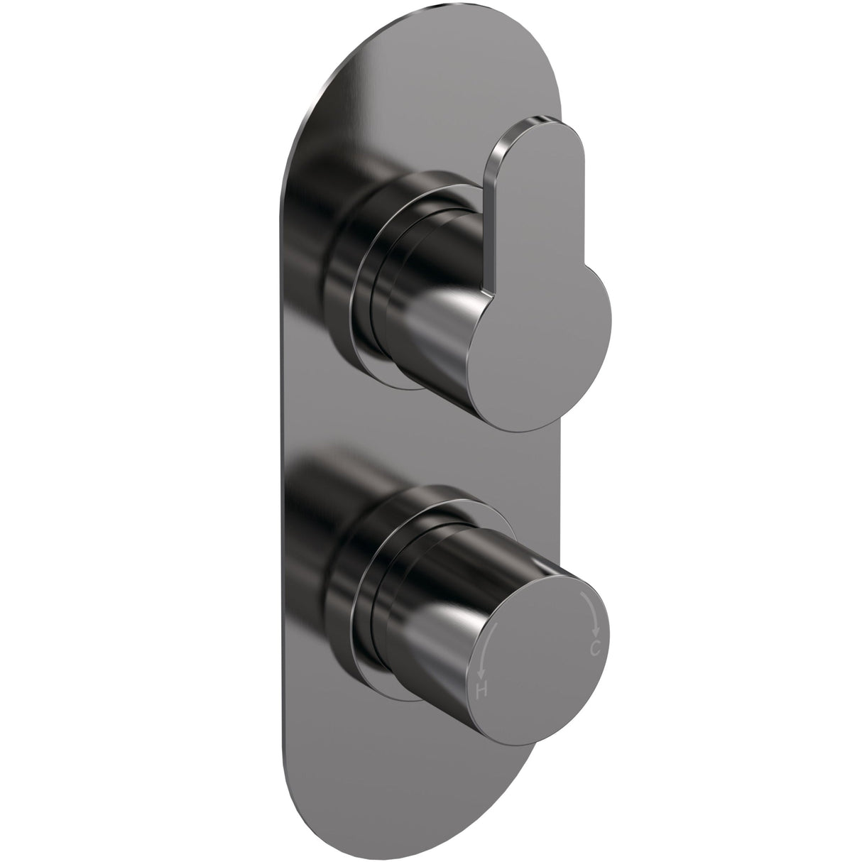 Nuie Arvan 2 Outlet Thermostatic Concealed Shower Valve With Diverter Brushed Pewter ARV7TW02