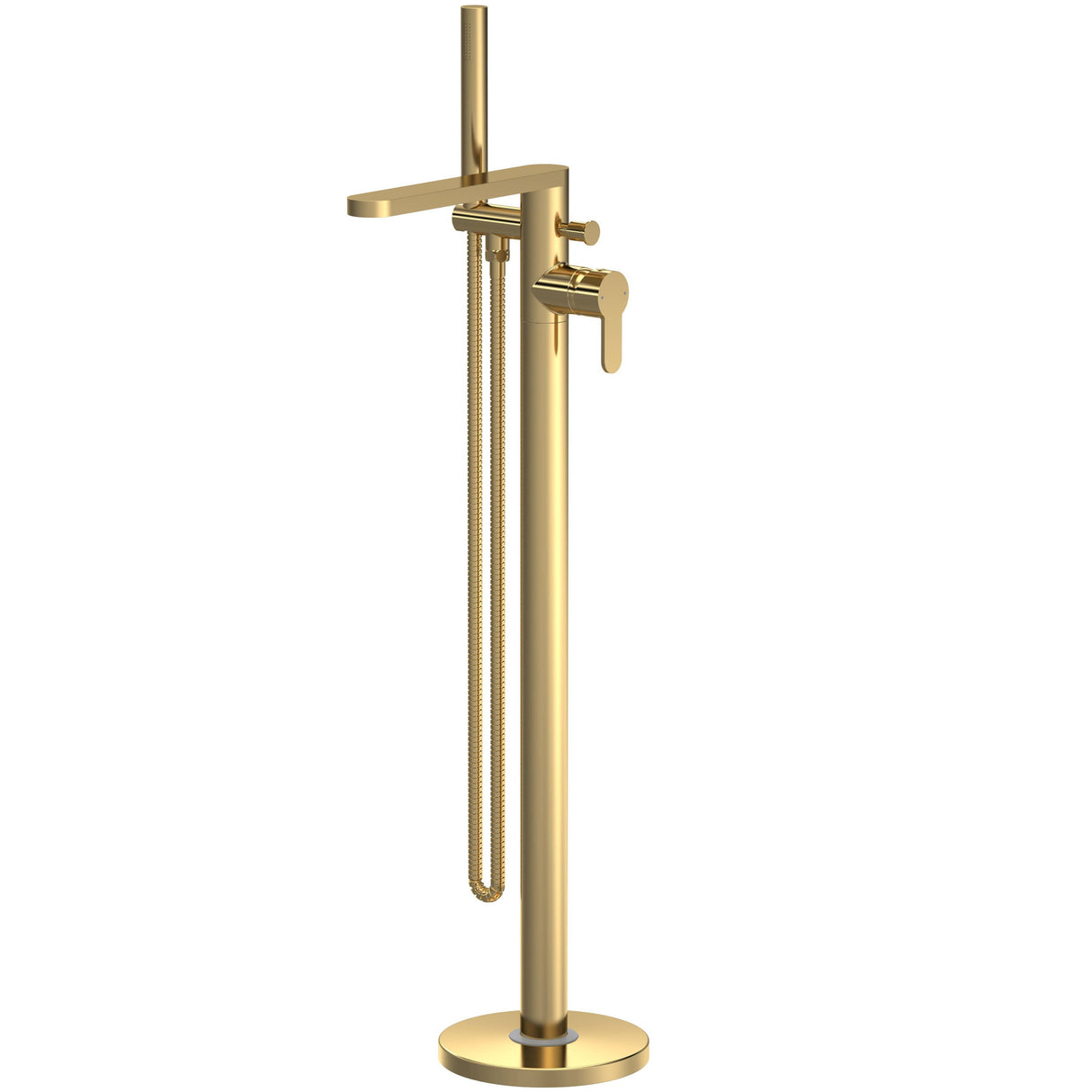 Nuie Arvan Freestanding Bath Shower Mixer Tap with Shower Kit Brushed Brass ARV821