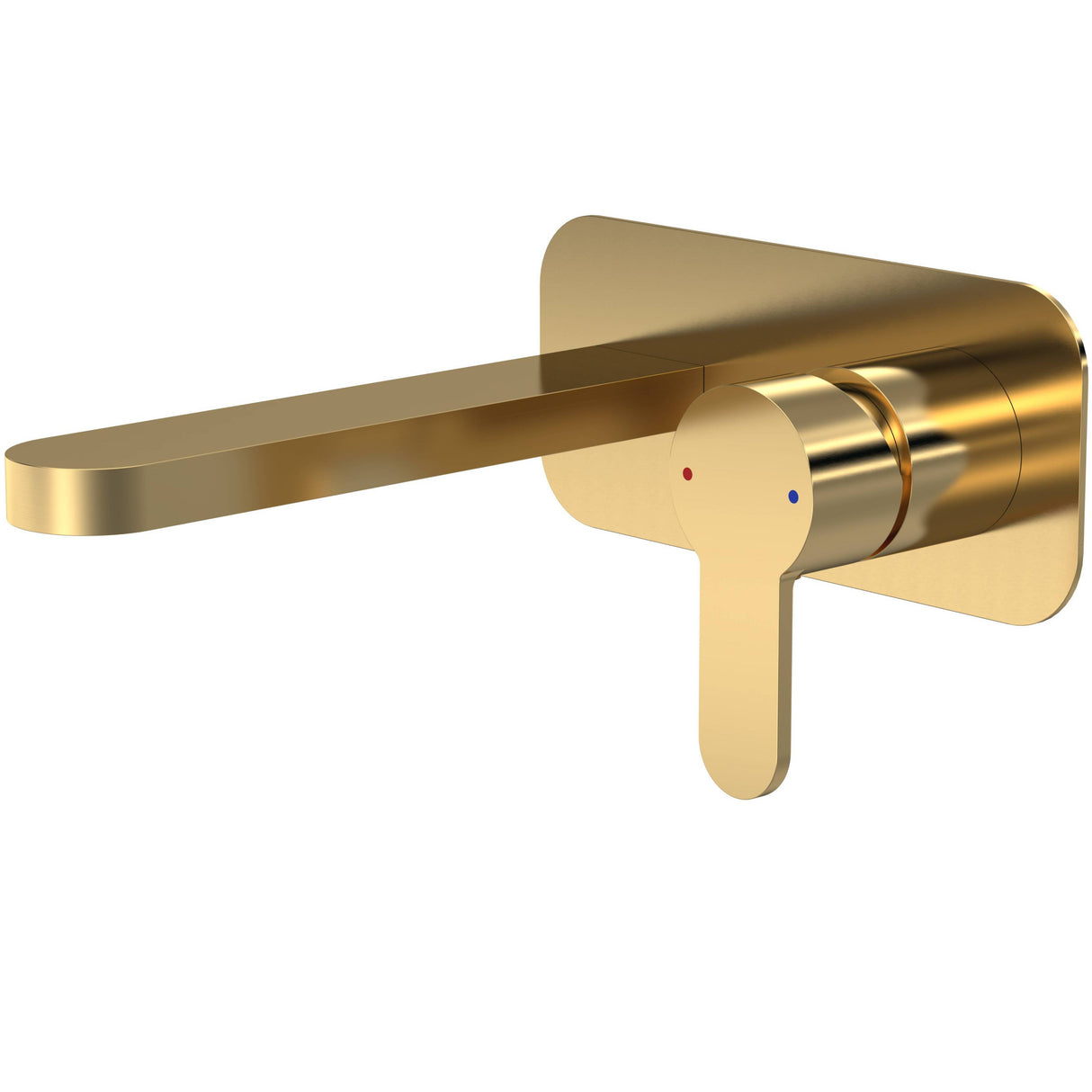 Nuie Arvan 2-Hole Wall Mounted Basin Mixer Tap with Plate Brushed Brass ARV828