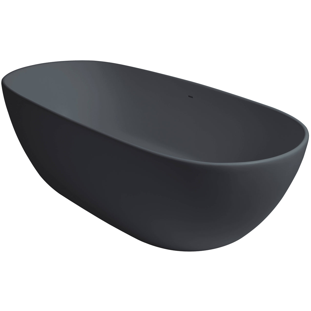 BC Designs Crea Cian Solid Surface Freestanding Bath L1665 x W780mm Gun Metal BAB076GM