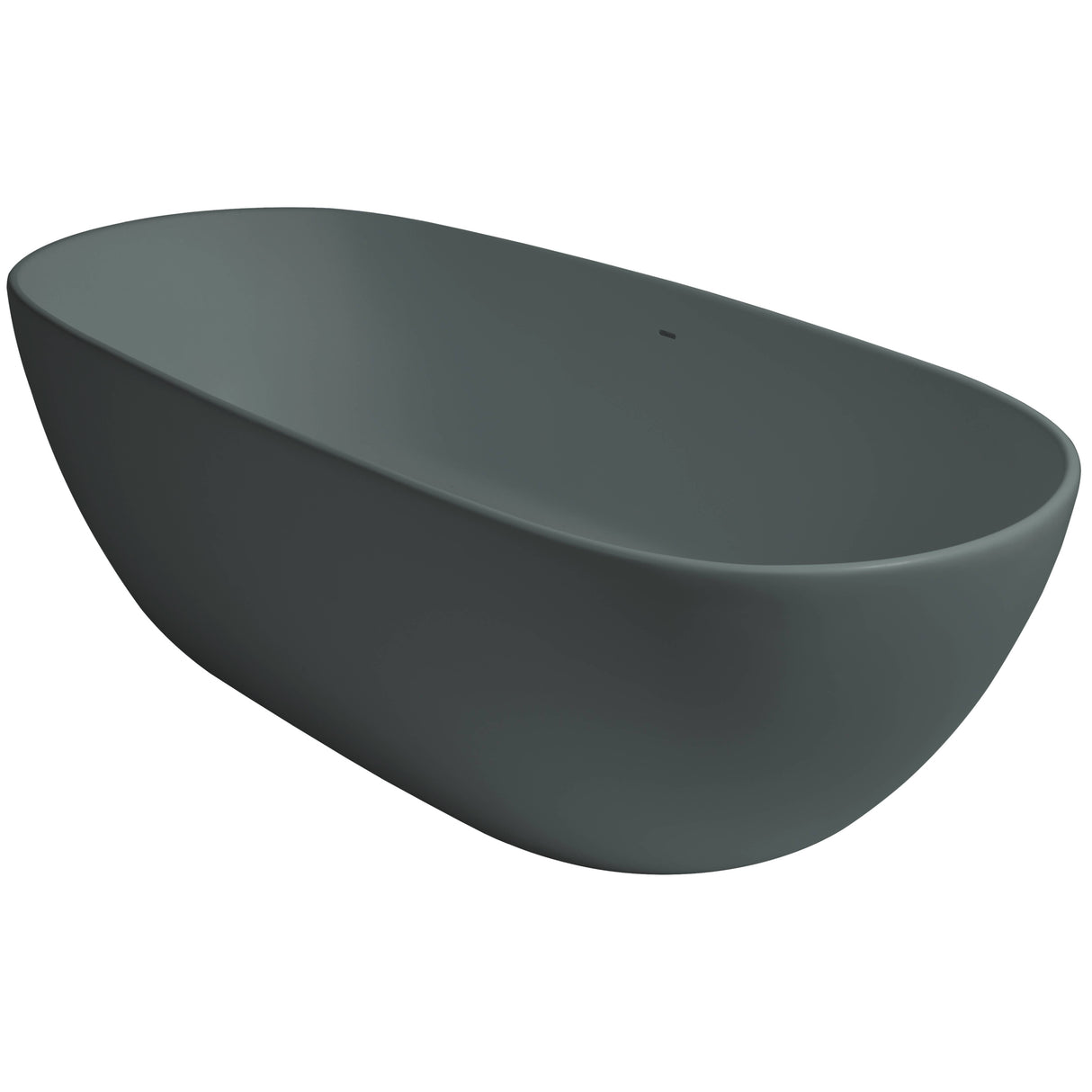 BC Designs Crea Cian Solid Surface Freestanding Bath L1665 x W780mm Industrial Grey BAB076IG