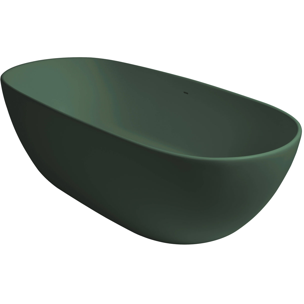 BC Designs Crea Cian Solid Surface Freestanding Bath L1665 x W780mm Khaki Green BAB076KG
