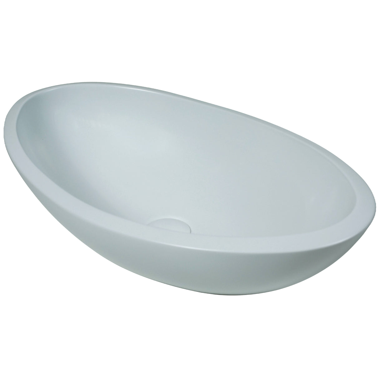 BC Designs Kurv Cian Solid Surface Countertop Basin L615 x W360mm Polished White BAB105