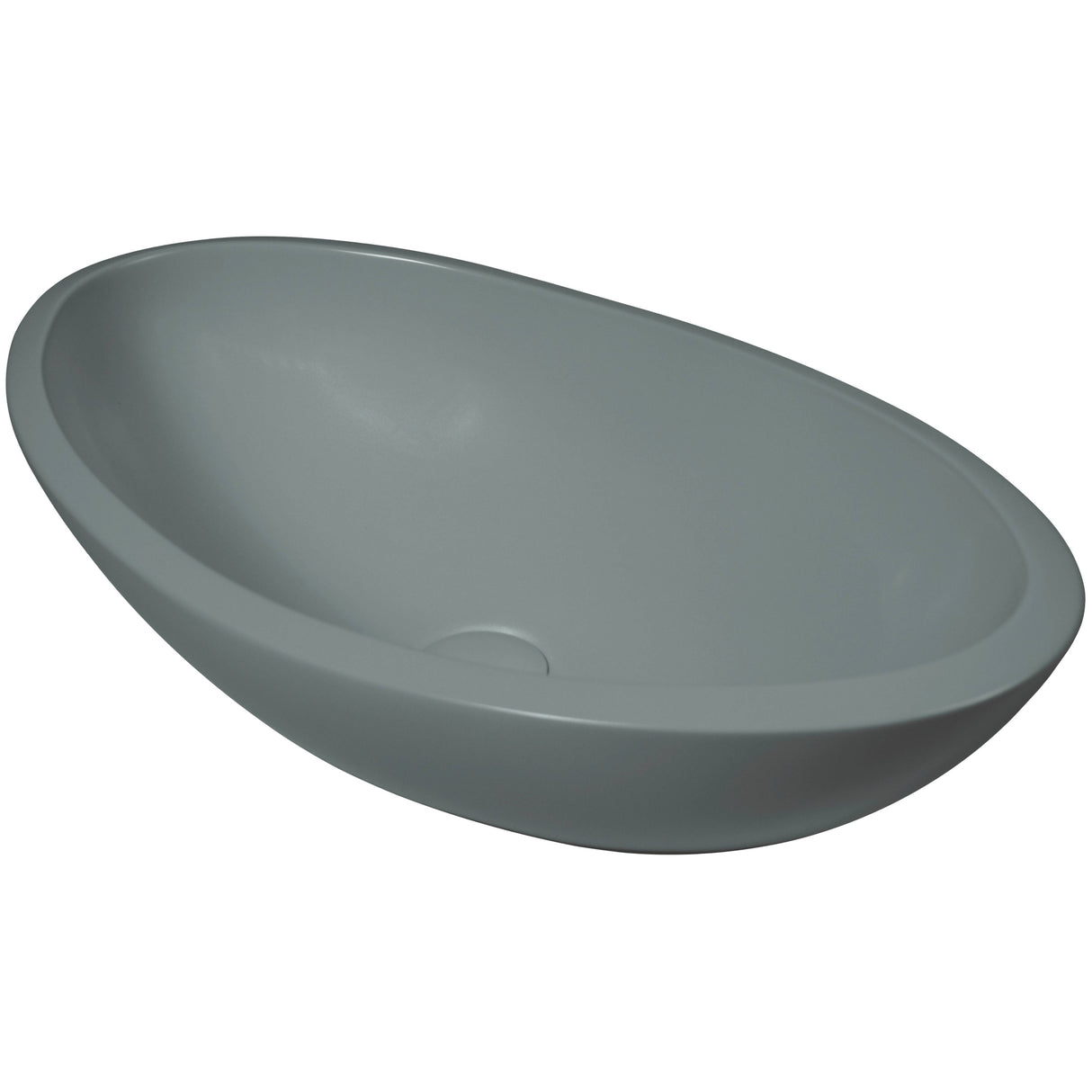 BC Designs Kurv Cian Solid Surface Countertop Basin L615 x W360mm Industrial Grey BAB105IG