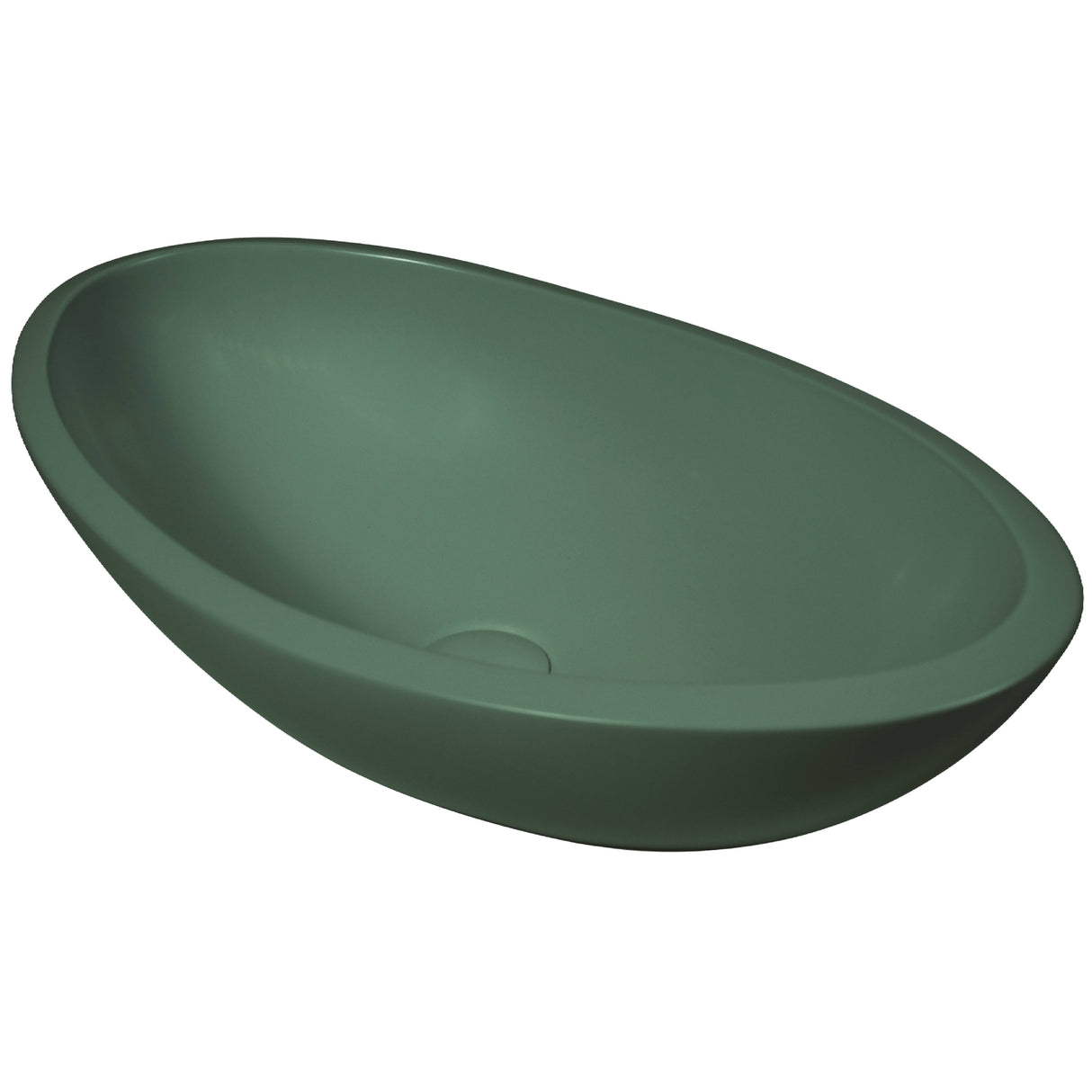 BC Designs Kurv Cian Solid Surface Countertop Basin L615 x W360mm Khaki Green BAB105KG
