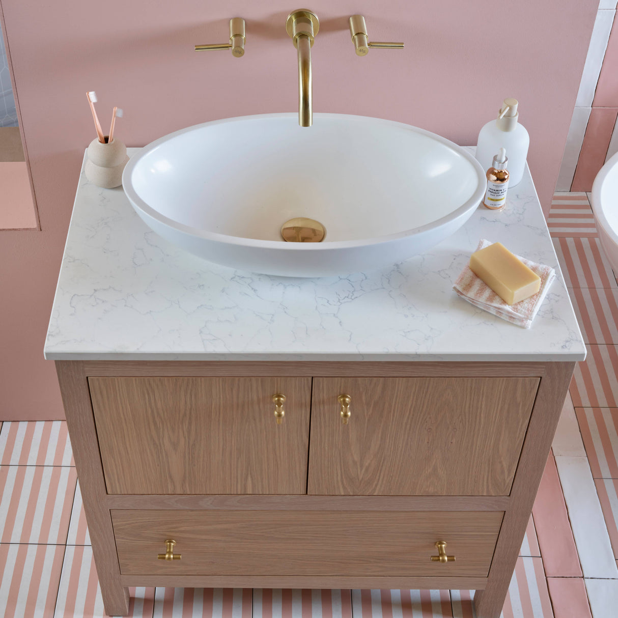 BC Designs Gio Cian Solid Surface Countertop Basin L575 x W345mm Polished White BAB110 LS4