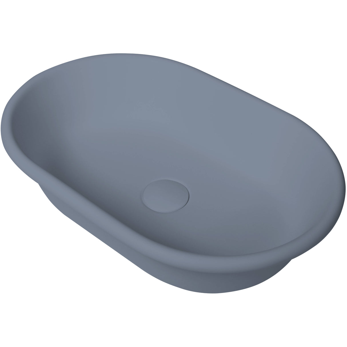 BC Designs Omnia Cian Solid Surface Countertop Basin L530 x W360mm Powder Blue BAB160B