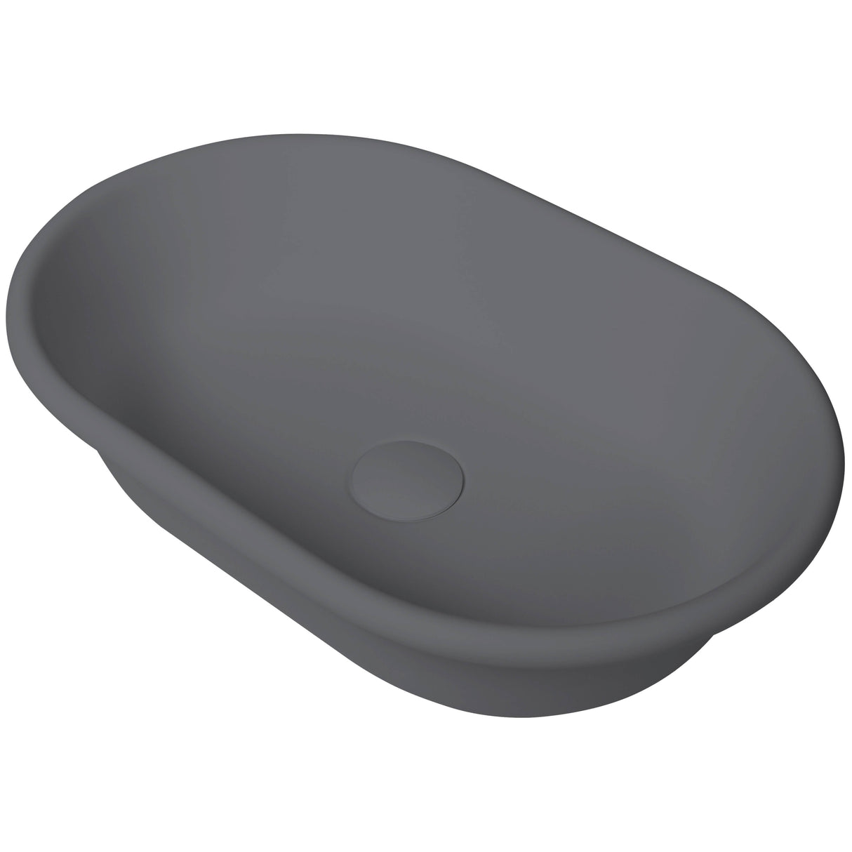 BC Designs Omnia Cian Solid Surface Countertop Basin L530 x W360mm Gun Metal BAB160GM