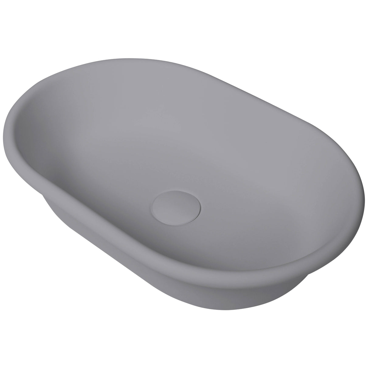 BC Designs Omnia Cian Solid Surface Countertop Basin L530 x W360mm Powder Grey BAB160PG