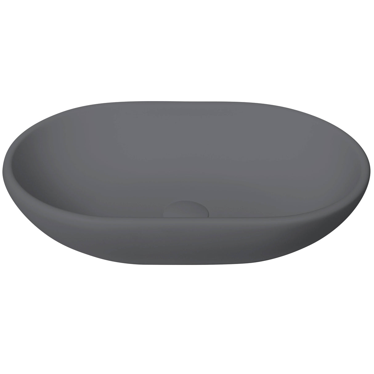 BC Designs Crea Cian Solid Surface Countertop Basin L525 x W340mm Gun Metal BAB162GM