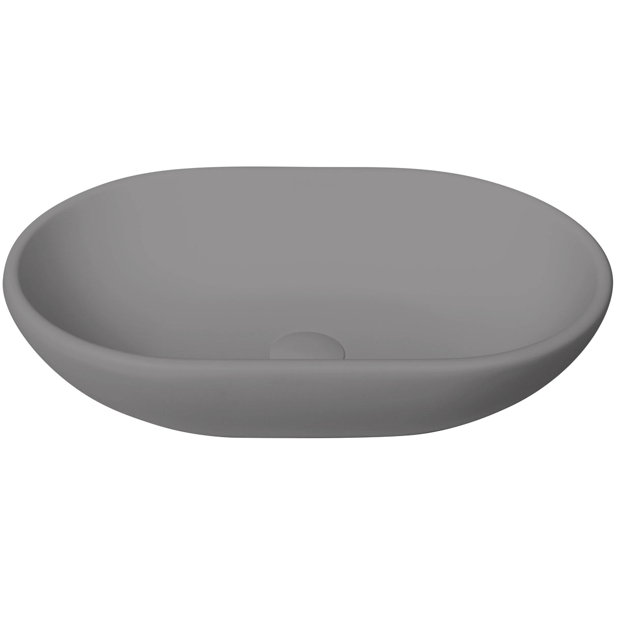 BC Designs Crea Cian Solid Surface Countertop Basin L525 x W340mm Industrial Grey BAB162IG