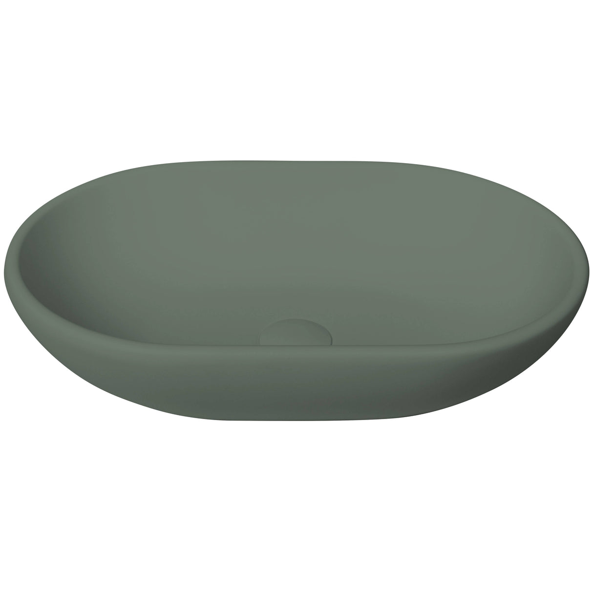 BC Designs Crea Cian Solid Surface Countertop Basin L525 x W340mm Khaki Green BAB162KG