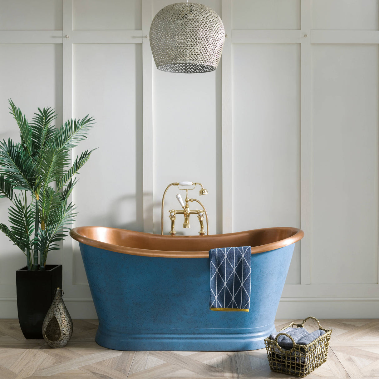 BC Designs Patinata Blue Boat Bath Copper/Patinata BAC024 LS1