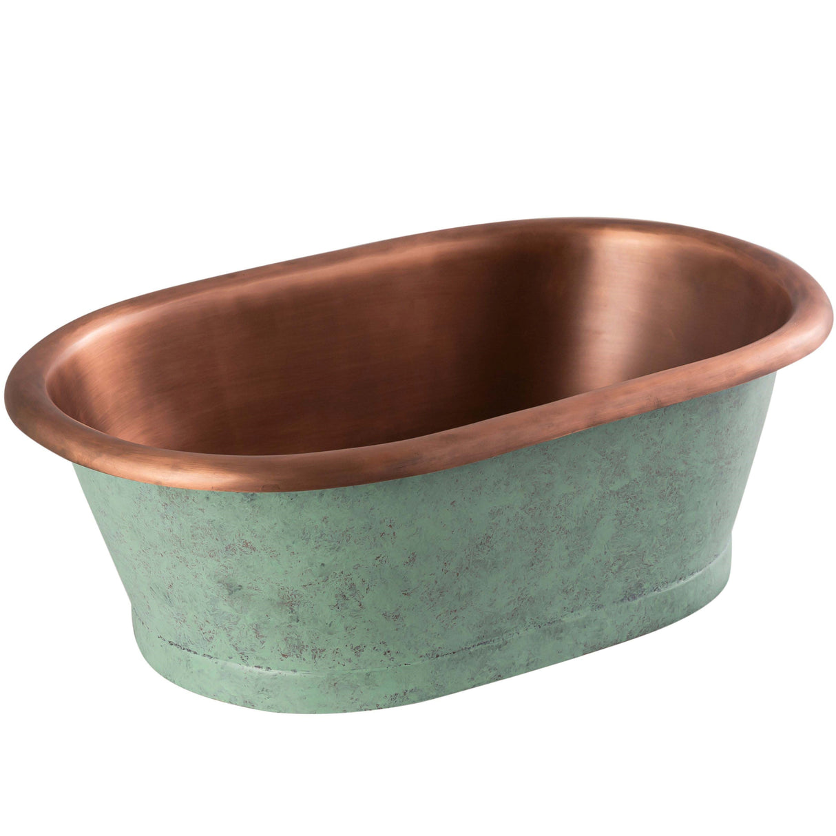 BC Designs Verdigris Roll Top Basin L530 x W345mm Copper/Verdigris BAC053_1
