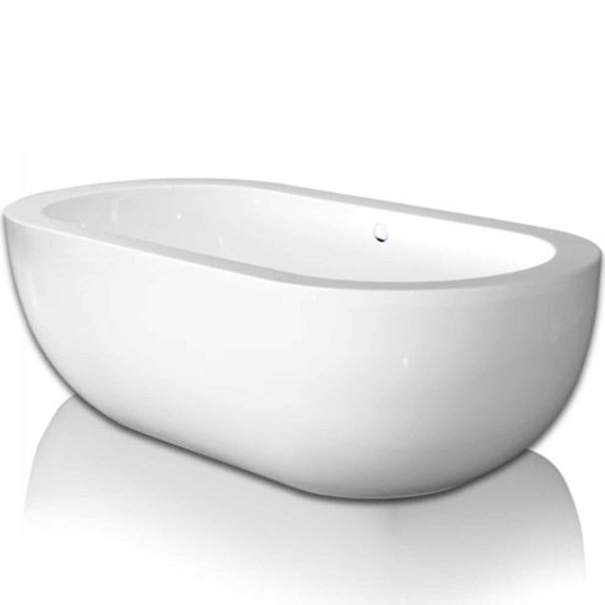 BC Designs Ovali Oval Acrymite Acrylic Freestanding Bath Gloss White BAS019