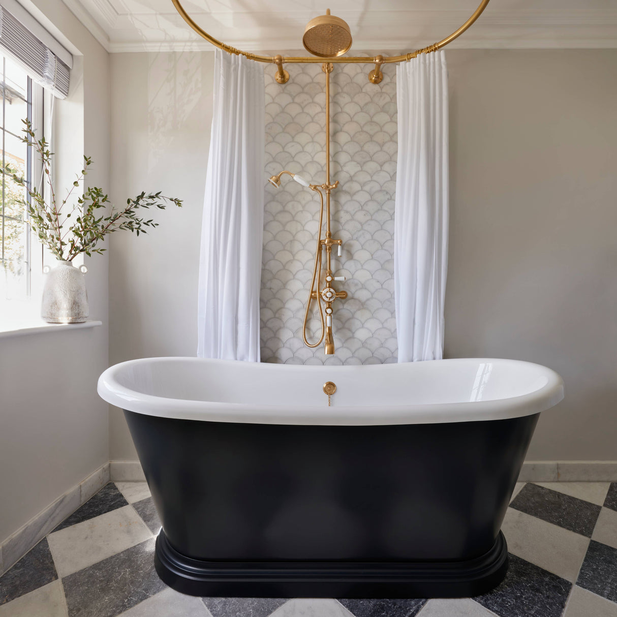 BC Designs The Boat Bath Acrylic Polished White BAS070 LS1