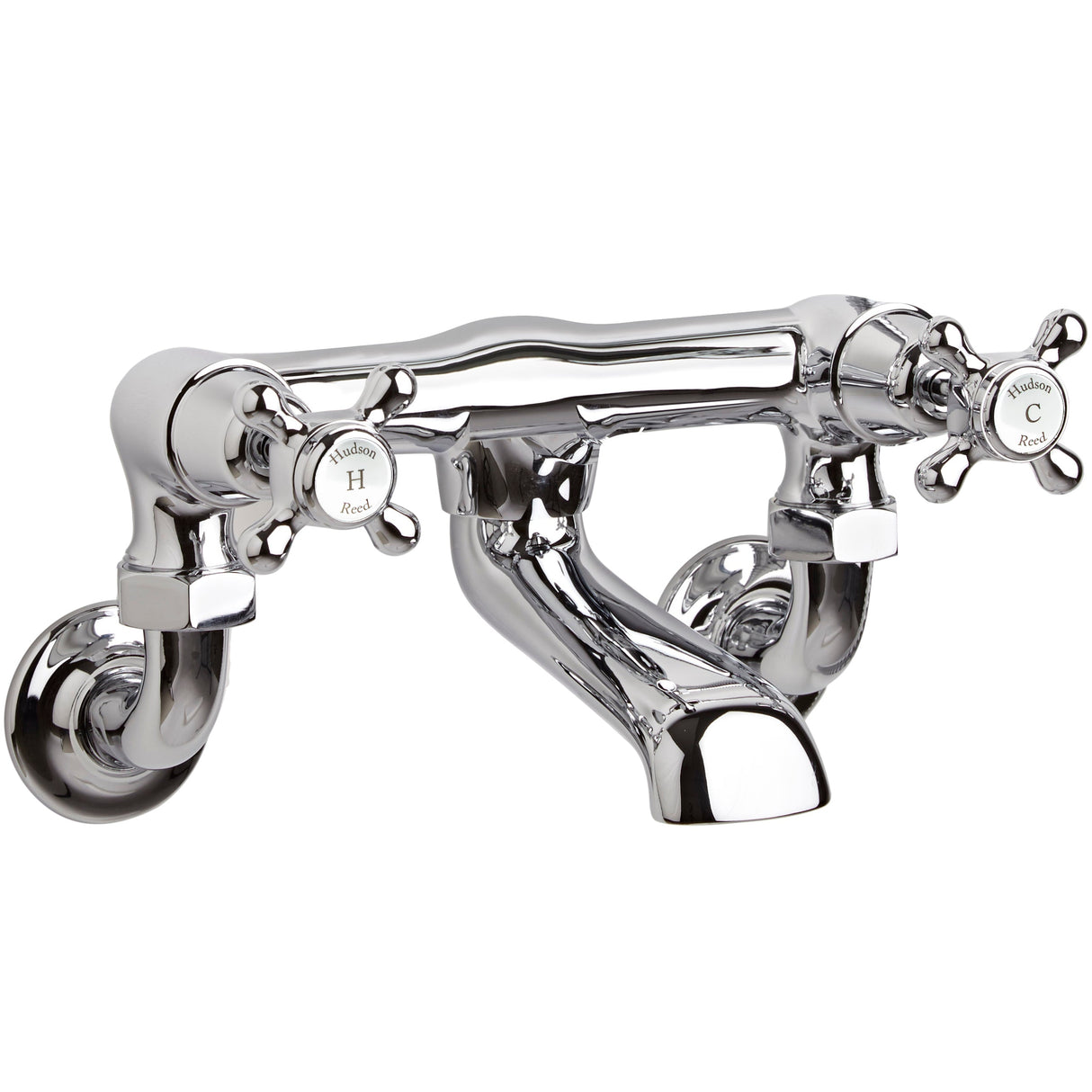 Hudson Reed Topaz Crosshead Wall Mounted Bath Filler Tap Chrome BC303DXWM