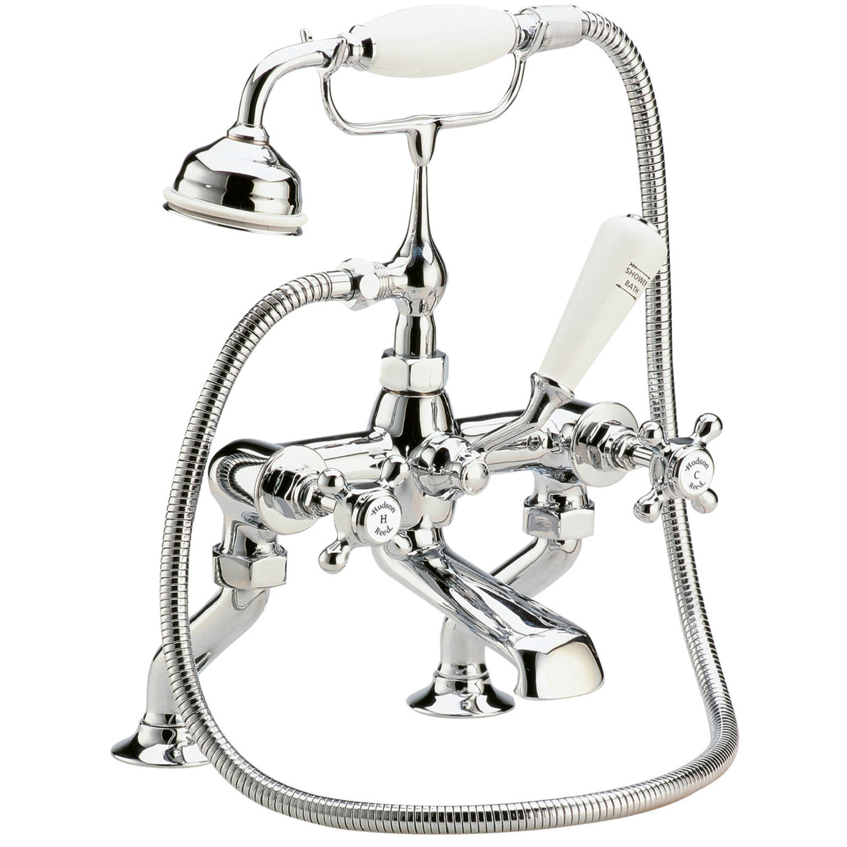 Hudson Reed Topaz Crosshead Bath Shower Mixer Tap With Shower Kit BC304HX