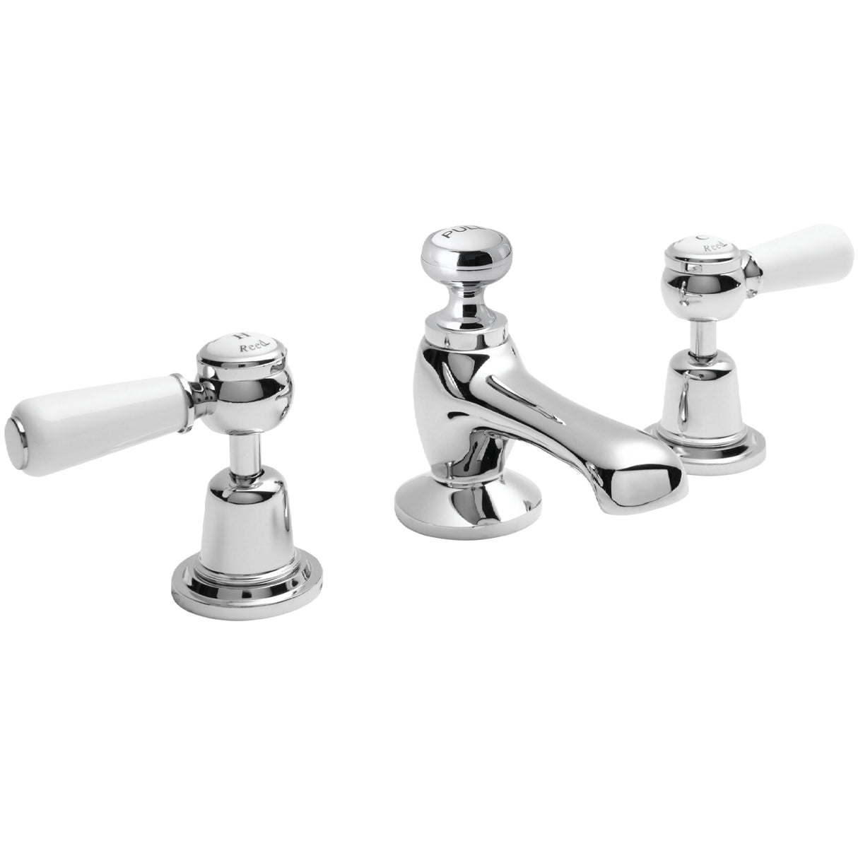 Hudson Reed Topaz Lever 3 Hole Basin Mixer Tap & Waste Chrome BC307DL