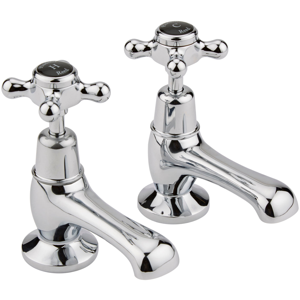 Hudson Reed Topaz Crosshead Basin Pillar Taps Chrome BC401DX
