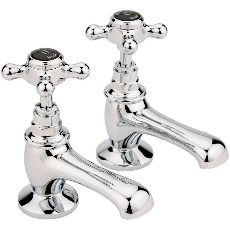 Hudson Reed Topaz Crosshead Basin Pillar Taps Chrome BC401HX