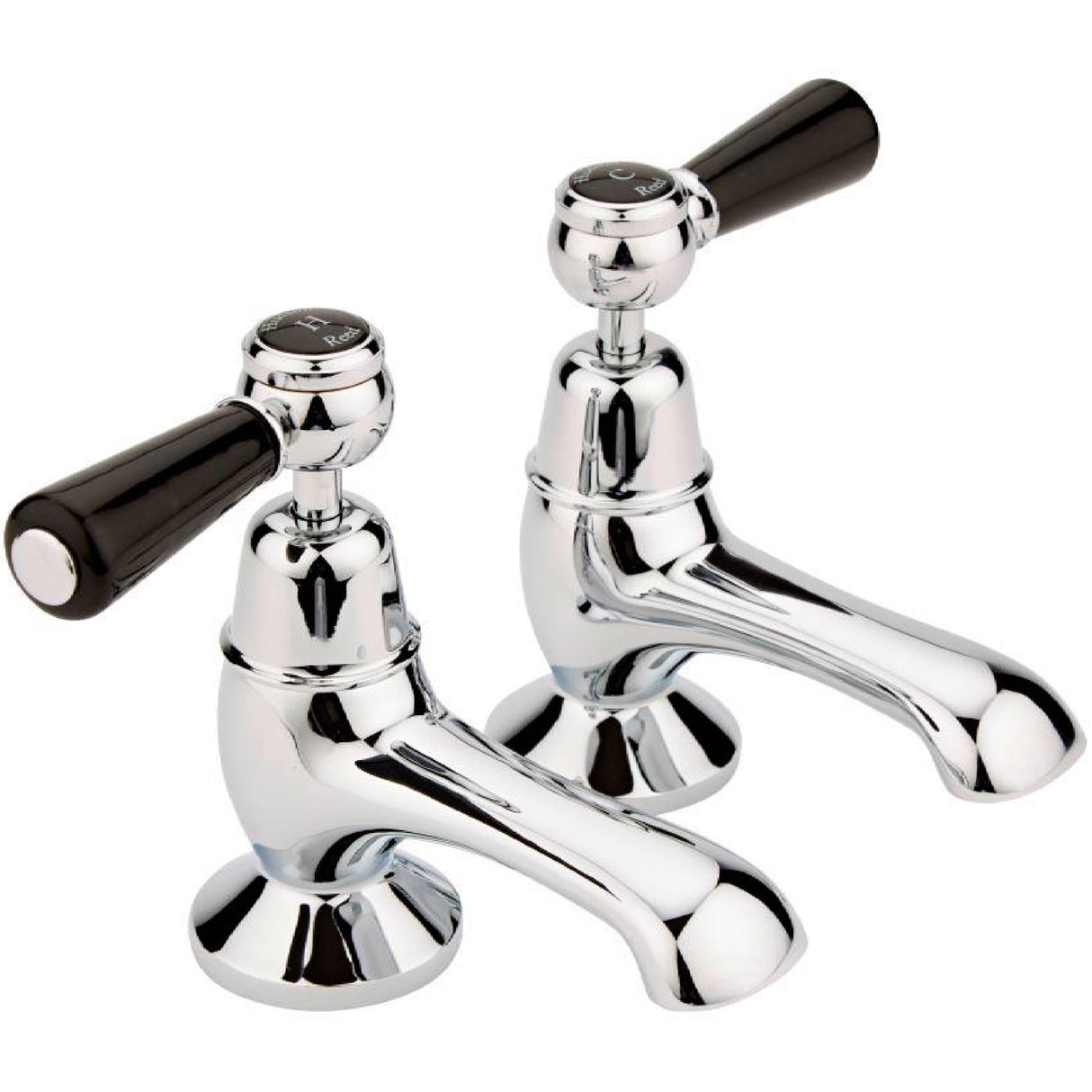 Hudson Reed Topaz Lever Bath Pillar Taps Chrome BC402DL