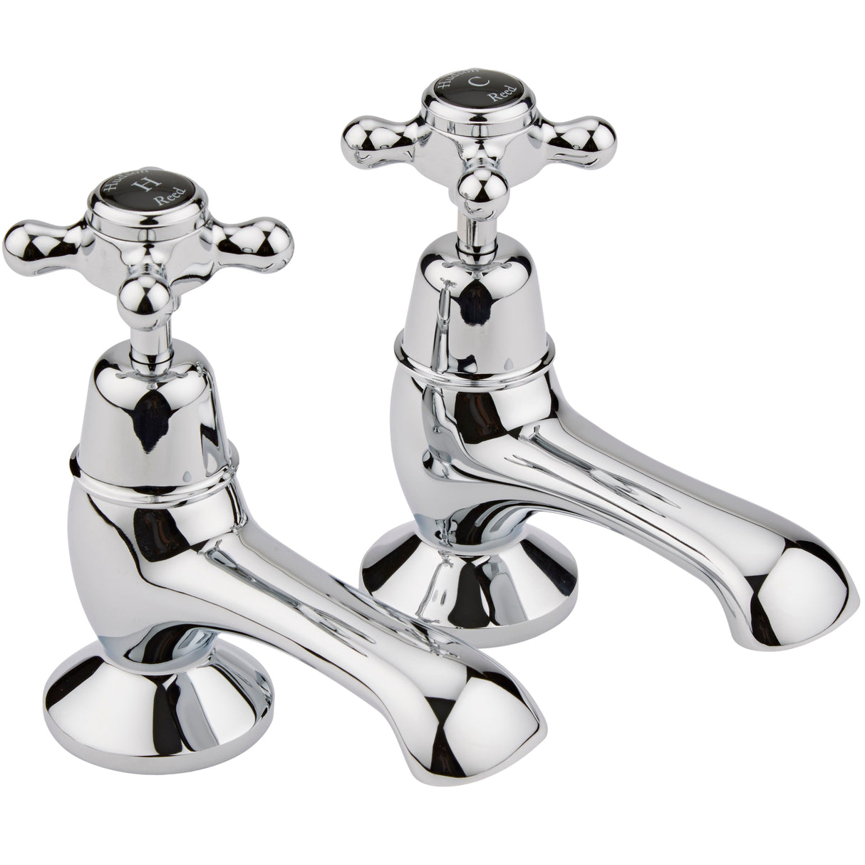 Hudson Reed Topaz Crosshead Bath Pillar Taps Chrome BC402DX