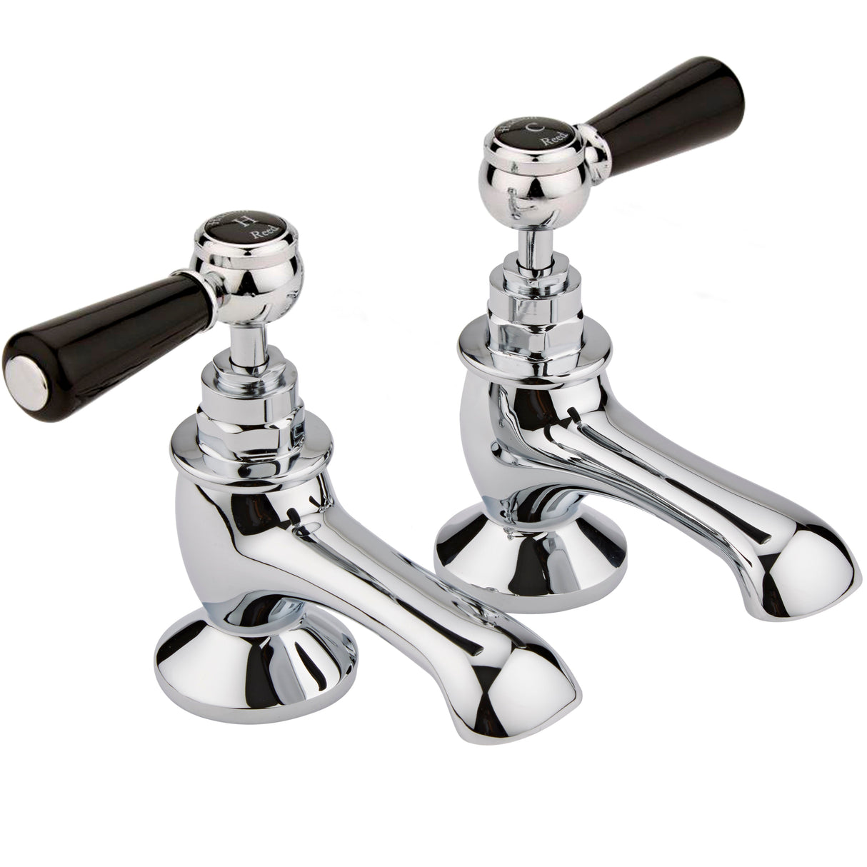 Hudson Reed Topaz Lever Bath Pillar Taps Chrome BC402HL