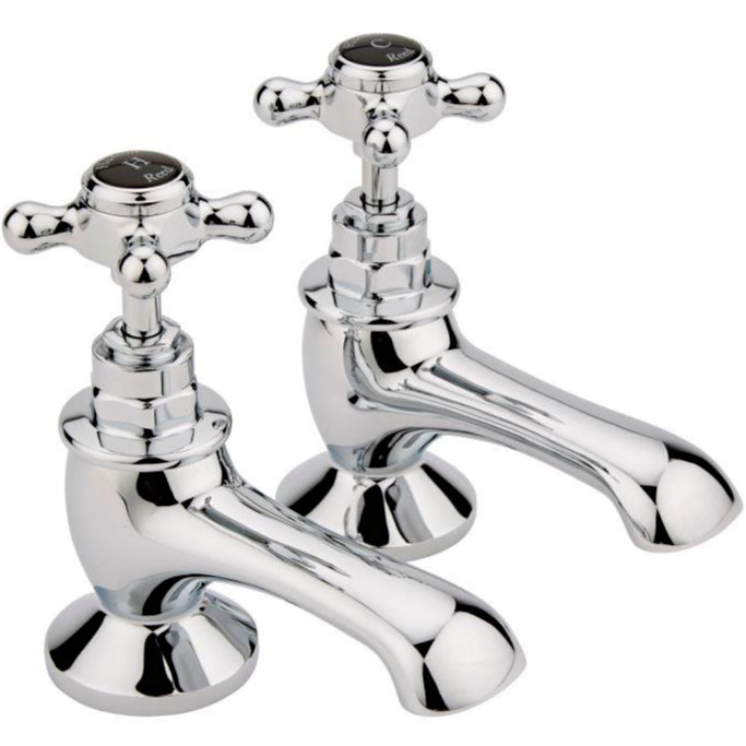 Hudson Reed Topaz Crosshead Bath Pillar Taps Chrome BC402HX