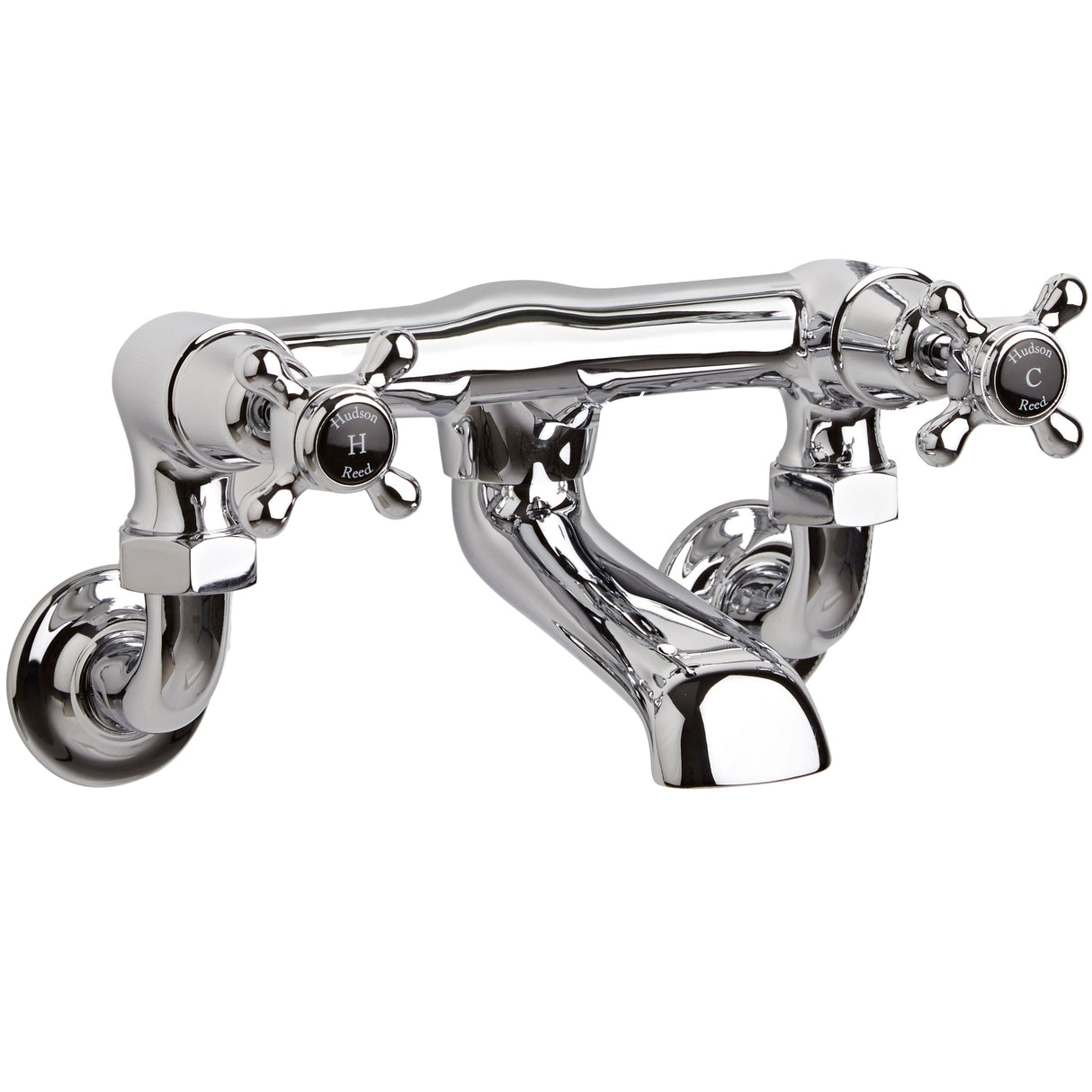 Hudson Reed Topaz Crosshead Wall Mounted Bath Filler Tap Chrome BC403DXWM
