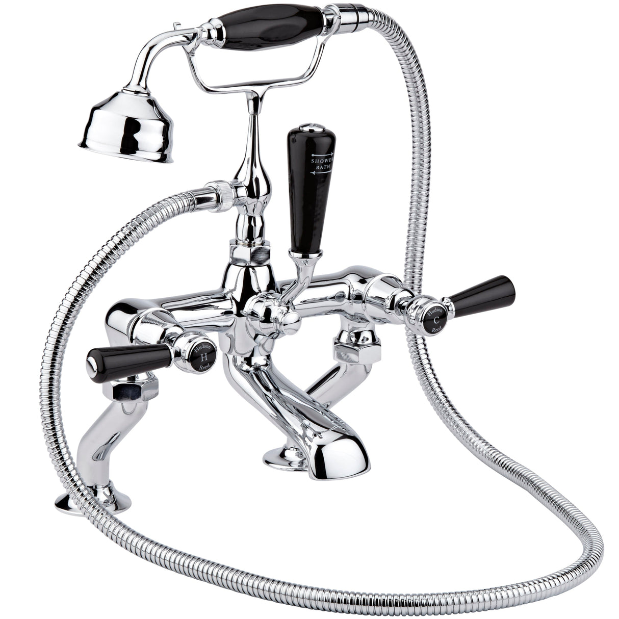 Hudson Reed Topaz Lever Bath Shower Mixer Tap With Shower Kit BC404DL