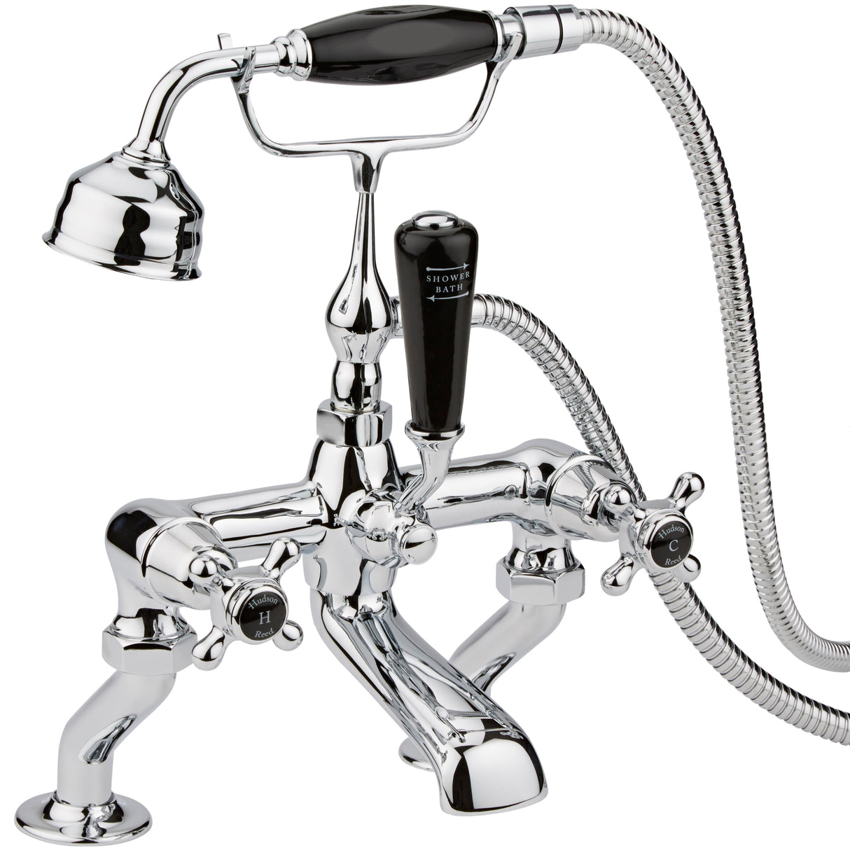 Hudson Reed Topaz Crosshead Bath Shower Mixer Tap With Shower Kit BC404DX