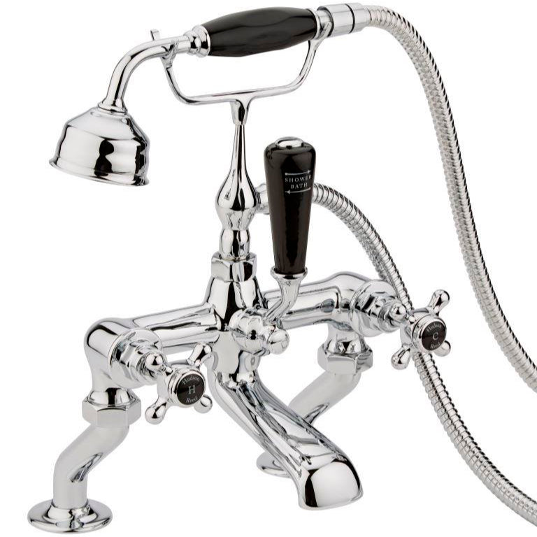 Hudson Reed Topaz Crosshead Bath Shower Mixer Tap With Shower Kit BC404HX