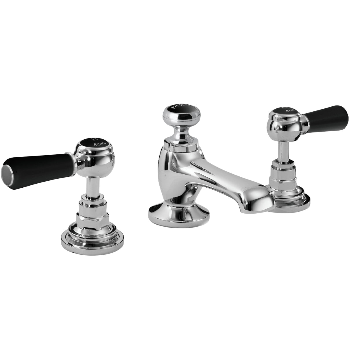 Hudson Reed Topaz Lever 3 Hole Basin Mixer Tap & Waste Chrome BC407HL