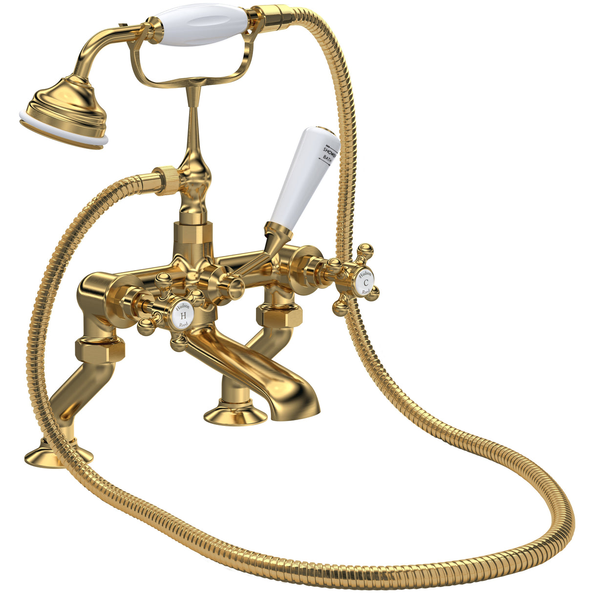 Hudson Reed Topaz Crosshead Bath Shower Mixer Tap With Shower Kit BC804HX