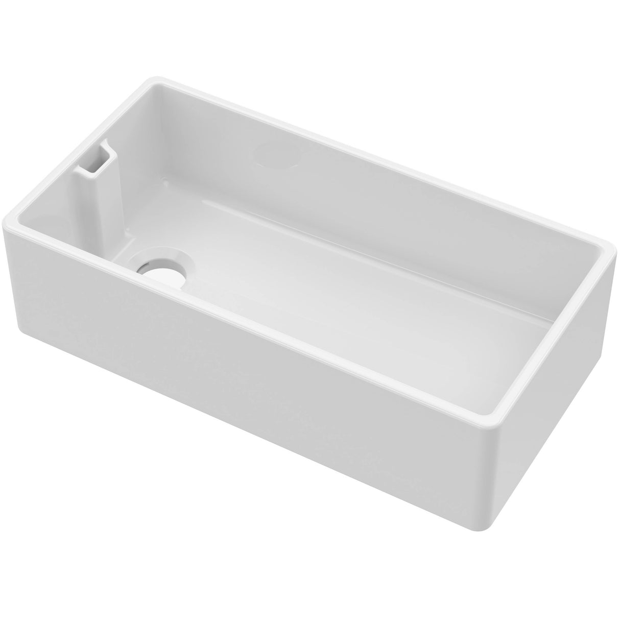 Nuie Belfast Ceramic 1.0 Bowl Kitchen Sink 895 x 460 x 245mm Without Waste - White BE10036