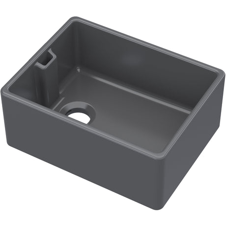 Nuie Belfast Ceramic 1.0 Bowl Kitchen Sink 595 x 455 x 254mm Without Waste - Soft Black BE40024