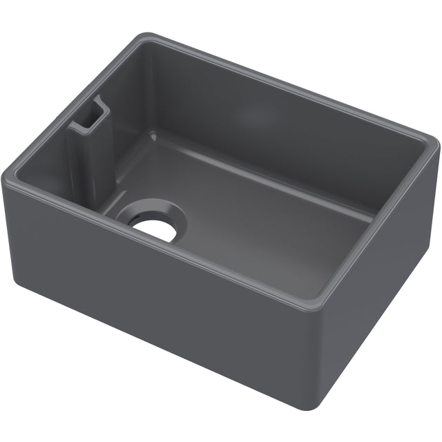 Nuie Belfast Ceramic 1.0 Bowl Kitchen Sink 595 x 455 x 254mm Without Waste - Soft Black BE40024