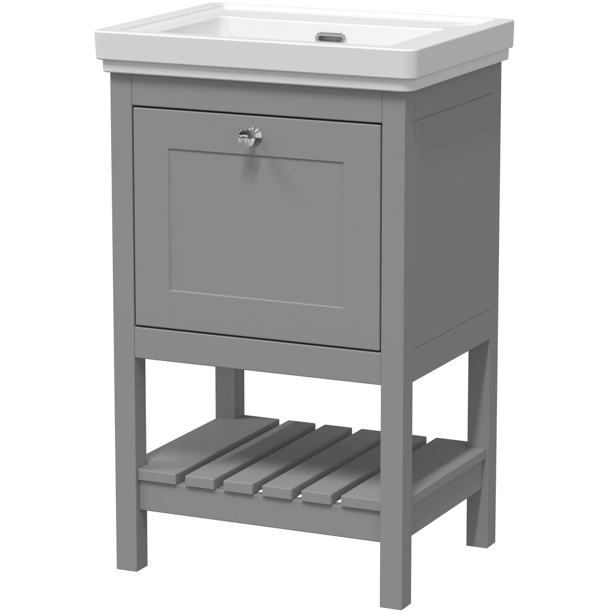 Old London Bexley 500mm Freestanding Vanity Unit & Basin, 1 Drawer Cool Grey BEX223H